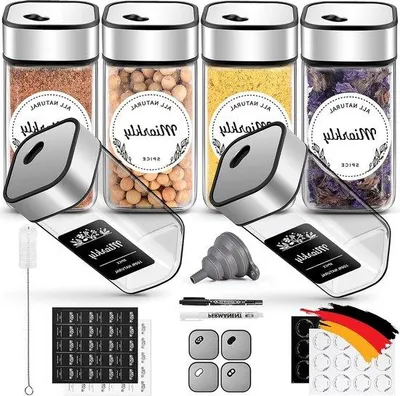 Immagine prodotto di Contenitori rettangolari per erbe aromatiche da 120 ml in acciaio inossidabile
