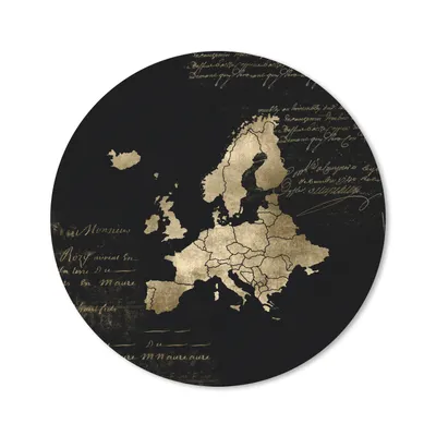 Produktbild von MuchoWow® Mauspad Mousepad Europa Karte - Gold - Schwarz 40x40 cm - Mousepads - Maus Mat - Pad - Mausunterlage - Schreibtisch Accessoires