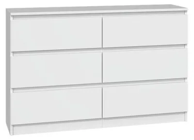 Produktbild von Topeshop M6 120 BIEL 2X3, Weiß, 6 Schublade(n), Partikelbord, Einfarbig, Modern, Partikelbord