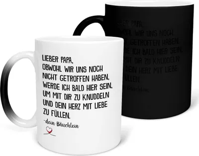 Produktbild von 22Feels Zaubertasse Du Wirst Papa Werdender Vater Geschenk Vatertag Dad To Be Schwangerschaft Männer Kaffeetasse Farbwechsel Geburtstag Haferl Geschenkidee Bürotasse
