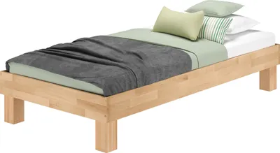 Produktbild von Holzbett breites Einzelbett 100x200 Buche geölt Futonbett mit wählbarem Zubehör  V-60.87-10ohne Zubehör