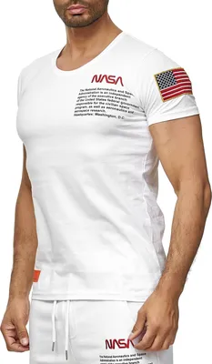 Produktbild von Red Bridge Herren T-Shirt NASA Logo USA Spaceshuttle Weiß XL