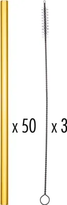 Produktbild von Trinkhalm gelb gerade 20cm, 50+3 Set - 1 Stück