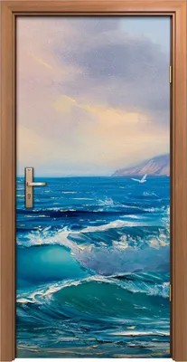 Produktbild von Türposter 90x200 cm Türaufkleber Türtapete Türfolie Klebefolie Seelandschaft Malerei Meereswelle