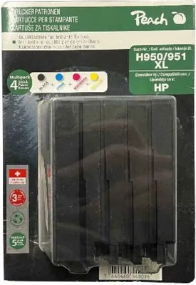 Produktbild von Peach Druckerpatronen Qualitätstinte Komptaibel mit HP H950 / 951 XL