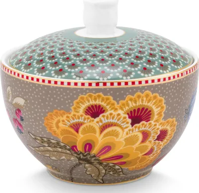 Produktbild von PIP STUDIO Blooming Tales Fantasy Khaki-Blue Zuckerdose 0,3l