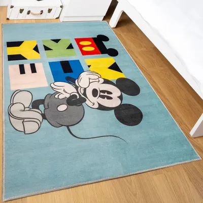 Produktbild von Disney Home Kinderteppich - Kinderspielteppich für Kinderzimmer, Spielzimmer - Rutschfeste Disney Mickey Mouse Fun Teppich 80 x 120 cm