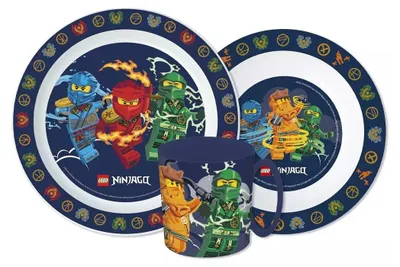 Immagine prodotto di Set di stoviglie Elemental Ninjago, set in microplastica con una tazza da 390 ml