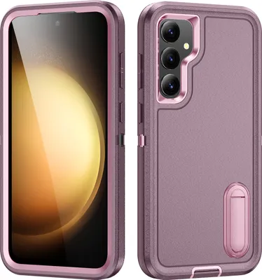 Immagine prodotto di Custodia per Samsung Galaxy S23 FE Custodia protettiva ibrida antiurto a tre strati con supporto viola