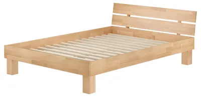 Produktbild von Ehebett Buche natur 160x200 Doppelbett Massivholz Holzbett Zubehör wählbar V-60.80-16Rollrost inkl.