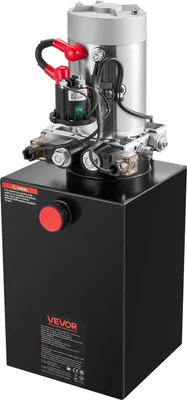 Produktbild von 12-Liter-Hydraulikaggregat, doppeltwirkende Kippanhängerpumpe, 22 MPa maximaler Entlastungsdruck und 3,4 l/min Durchflussrate, 12-V-Gleichstrom-Hydraulikpumpe mit Metallbehälter zum Anheben von Kippanhängerfahrzeugen