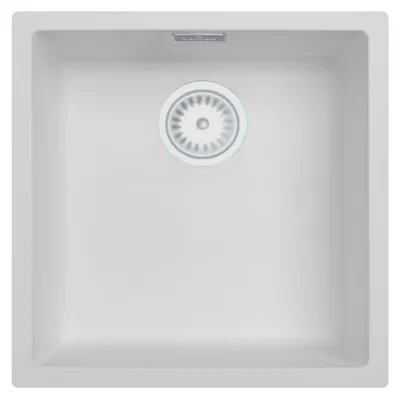 Productafbeelding van Keukenwastafel 40x40 cm, wit, inbouw en opbouwmodel, Pure.Sink