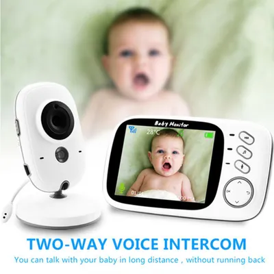 Produktbild von Video-Babyphone, 2,4-GHz-Funküberwachung, 3,2-Zoll-LCD-Display, Zwei-Wege-Audio, Nachtsicht, Sicherheit, Babysitter