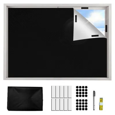 Immagine prodotto di INF Tenda oscurante portatile fai-da-te in tessuto Oxford poliestere, blocco luce totale, riduce calore e rumore M