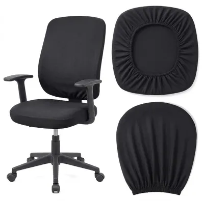 Bürostuhlbezug Stretch Schwarz 38-48 cm waschbar