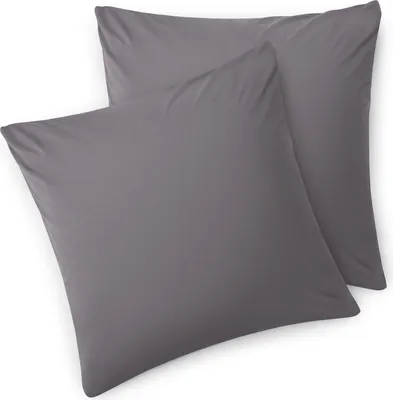 Image de Blumtal taie d'oreiller 60x60 cm (lot de 2 taies d'oreiller) - Gris - 100% coton jersey avec fermeture éclair