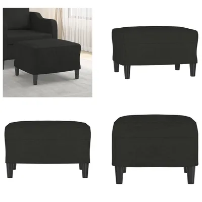 Zdjęcie produktu dla vidaXL Podnóżek czarny 60x50x41 cm tkanina - podnóżek - stołek - podnóżek - podnóżek