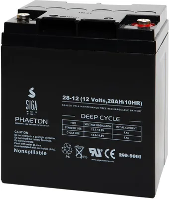 Produktbild von SIGA Phaeton AGM Deep Cycle Akku 28Ah 12V