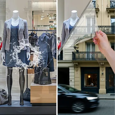 Produktbild von DIMEXACT - DIMEXACT Sicherheitsfolie Einbruch-, Splitter- und Graffitischutz für Fenster, Silber - 125 My, Breite 1,52 m, Rolle -152 cm x 10 m - en Rouleau