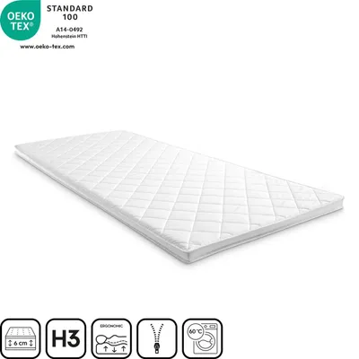 Produktbild von Komfortschaumtopper T6 90 x 200 cm, Höhe 6 cm, Härtegrad H3