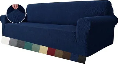 Produktbild von Unyqoos® Sofahusse 3‑Sitzer – dicker Samt, super dehnbar & rutschfest, 1‑teilig, 95% Polyester/5% Elasthan, haustierfreundlicher elastischer Sofabezug