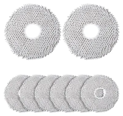 Productafbeelding van Dweilpads voor stofzuigrobots - 8 stuks vervangende dweilkoppen - Compatibel met stofzuig- en dweilrobots - Wit/Grijs