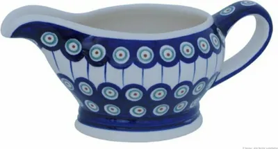 Produktbild von Original Bunzlauer Keramik 450 ml Sauciere  Soßenschüssel mit Standfuß im Design 8