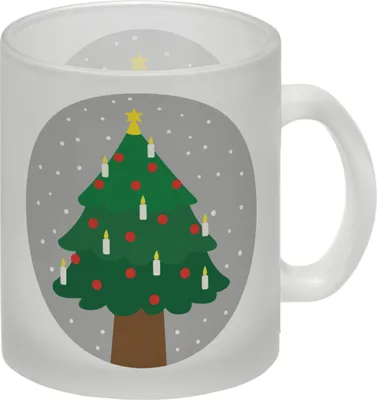 Produktbild von Weihnachtsbaum im Schnee Glas Tasse