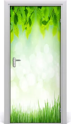 Produktbild von Tulup Türaufkleber 95x205 cm Dekorative Aufkleber Selbstklebend Wasserdichte Tapete Abnehmbar Schlafzimmer Wohnzimmer Wohnkultur - Blätter und Gras Wandtattoo Wand