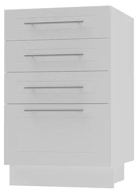 Produktbild von Schubladenunterschrank KVANTUM Vollauszug 40cm Korpus- & Frontfarbe wählbar (Q-D4A/40),weiß matt,weiß