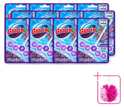 Produktbild von 12 x Glorix Power Clean WC-Stein - Lavendel - Sparpackung - 12 Stücke