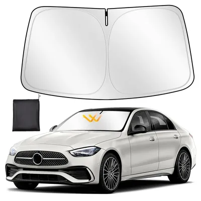 Immagine prodotto di Parasole per parabrezza per Mercedes-Benz Classe C dal 2014 al 2021, pieghevole, rinforzato e riflettente