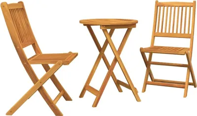 Produktbild von Garten Bistro Set 3 pcs Braun Massivholz Akazie