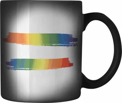 Produktbild von Trendation - Regenbogen Farbwechsel Zauber-Tasse Geschenk LGBT Schwule Lesben Transgender Grafik Pride (Schwarz)