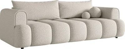 Produktbild von Selsey Dandelino - 3-Sitzer Sofa mit Schlaffunktion, Bettkasten, Boucle-Bezug, cremeweiß