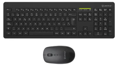 Productafbeelding van Draadloos toetsenbord en muis, 105 membraantoetsen, USB Wireless 2,4 GHz, 1600 dpi, stil, ergonomisch
