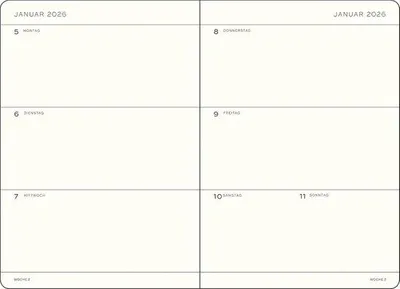 Productafbeelding van Weekkalender Medium (A5) 2026 - 18 maanden Planner met Hardcover - Dusty Rose