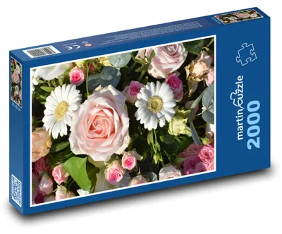 Obrázek produktu pro Puzzle 2000 Růže a sedmikrásky v kytici - martinpuzzle