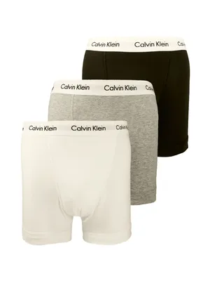 Image de Calvin Klein boxer 3 pack Coton stretch trunks black / grey heather / white hommes