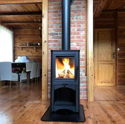 Zdjęcie produktu dla Piec stalowy koza K5 Ø 150 7 kW z czarnym wyłożeniem