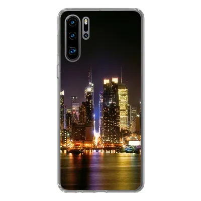Produktbild von MuchoWow® Handyhülle Schutzhülle Hülle für Huawei P30 Pro New York - Skyline - Farben Silikon Softcase Handy Hülle - Schutzdeckel