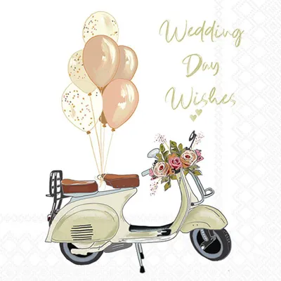 Produktbild von Ambiente Serviette Wedding Day Wishes 20 Stk 33x33 cm Hochzeitspapier Tischdeko