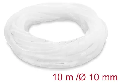 Immagine prodotto di Tubo a spirale trasparente, 10 mm, 10 metri, per protezione dei cavi, flessibile