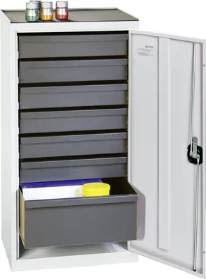 Produktbild von Stumpf Werkzeug- und Materialschrank Serie 3000 lichtgrau + 6 Schubladen 100 mm + 1 Schublade 200 mm - 3001807