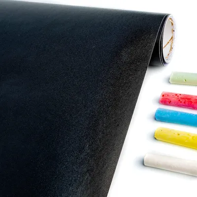 Produktbild von WINTEX Tafelfolie selbstklebend in schwarz – 43 x 300 cm – Kreidefolie alternativ zum klassischen Chalkboard – Kreidetafel folie wasserfest – Tafel Folie individuell zuschneidbar