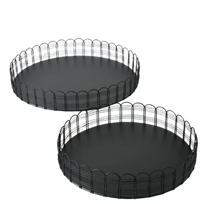 Image de Plateau métallique WEIRY, 2 pièces, Ø 25-31 cm