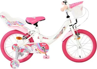 Produktbild von Volare Unicorn Kinderfahrrad - Mädchen - 16 Zoll - Weiss - Zwei Handbremsen