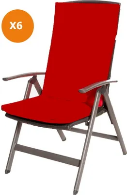 Produktbild von Stuhlkissen 6er set | Sitzkissen 110x47x4cm Rot | sitzkissen gartenmöbel Polsterauflage Auflage für Stühle | stuhlkissen outdoor