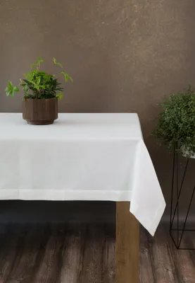 Produktbild von EUROFIRANY | Tischtuch - 140 x 220 cm - weiße Tischwäsche - Stilvoll und Modern