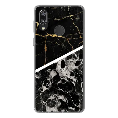 Produktbild von MuchoWow® Handyhülle Schutzhülle Hülle für Huawei P20 Lite (2020) Marmor - Gold - Luxus Silikon Softcase Handy Hülle - Kartenhalter